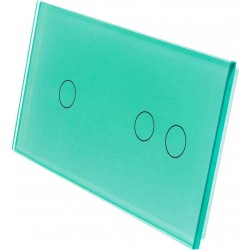 Podwójny szklany panel włącznika dotykowego LIVOLO 7012-68 Zielony