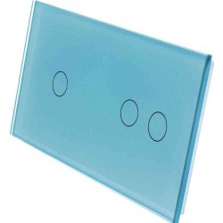 Podwójny szklany panel włącznika dotykowego LIVOLO 7012-69 Niebieski