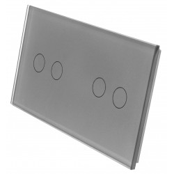 Podwójny szklany panel włącznika dotykowego LIVOLO 7022-64 Szary