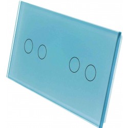 Podwójny szklany panel włącznika dotykowego LIVOLO 7022-69 Niebieski