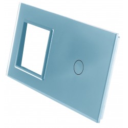 Podwójny szklany panel włącznika dotykowego LIVOLO 701G-69 Niebieski