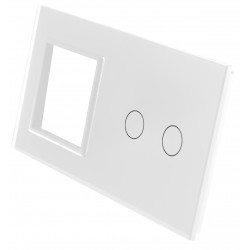 Podwójny szklany panel włącznika dotykowego LIVOLO 702G-61 Biały