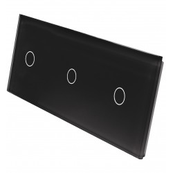 Potrójny szklany panel włącznika dotykowego LIVOLO 70111-62 Czarny