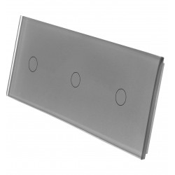 Potrójny szklany panel włącznika dotykowego LIVOLO 70111-64 Szary