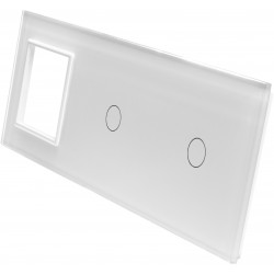 Potrójny szklany panel włącznika dotykowego LIVOLO 7011G-61 Biały