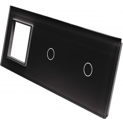 Potrójny szklany panel włącznika dotykowego LIVOLO 7011G-62 Czarny
