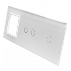 Potrójny szklany panel włącznika dotykowego LIVOLO 7012G-61 Biały