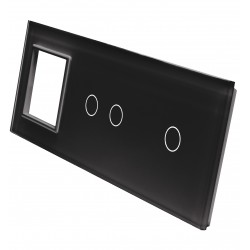 Potrójny szklany panel włącznika dotykowego LIVOLO 7012G-62 Czarny