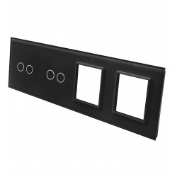 Poczwórny szklany panel włącznika dotykowego LIVOLO 7022GG-62 Czarny