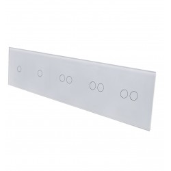 Pięciokrotny szklany panel włącznika dotykowego LIVOLO 7011222-61 Biały