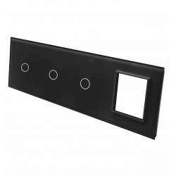 Poczwórny szklany panel włącznika dotykowego LIVOLO 70111G-62 Czarny