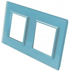 Podwójna szklana ramka LIVOLO GPF-2-69 Niebieska