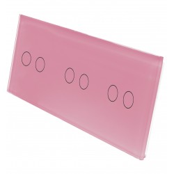Potrójny szklany panel włącznika dotykowego LIVOLO 70222-67 Różowy