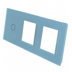 Potrójny szklany panel włącznika dotykowego LIVOLO 701GG-69 Niebieski