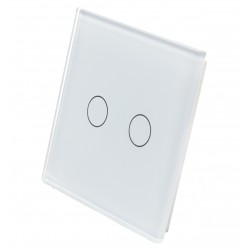 Podwójny szklany panel włącznika dotykowego LIVOLO 702-61 Biały