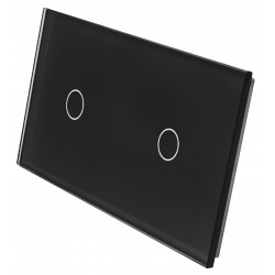 Podwójny szklany panel włącznika dotykowego LIVOLO 7011-62 Czarny