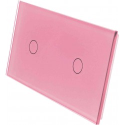 Podwójny szklany panel włącznika dotykowego LIVOLO 7011-67 Różowy