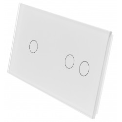 Podwójny szklany panel włącznika dotykowego LIVOLO 7012-61 Biały