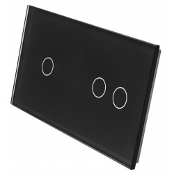 Podwójny szklany panel włącznika dotykowego LIVOLO 7012-62 Czarny